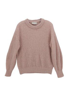 EVERLANE The Cocoon Crew Alpaca Sweater Dusty Pink Chunky Knit SMALL